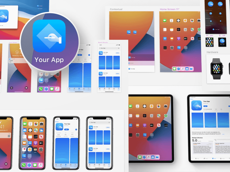 iOS 14 App Icon Template Sketch Resource